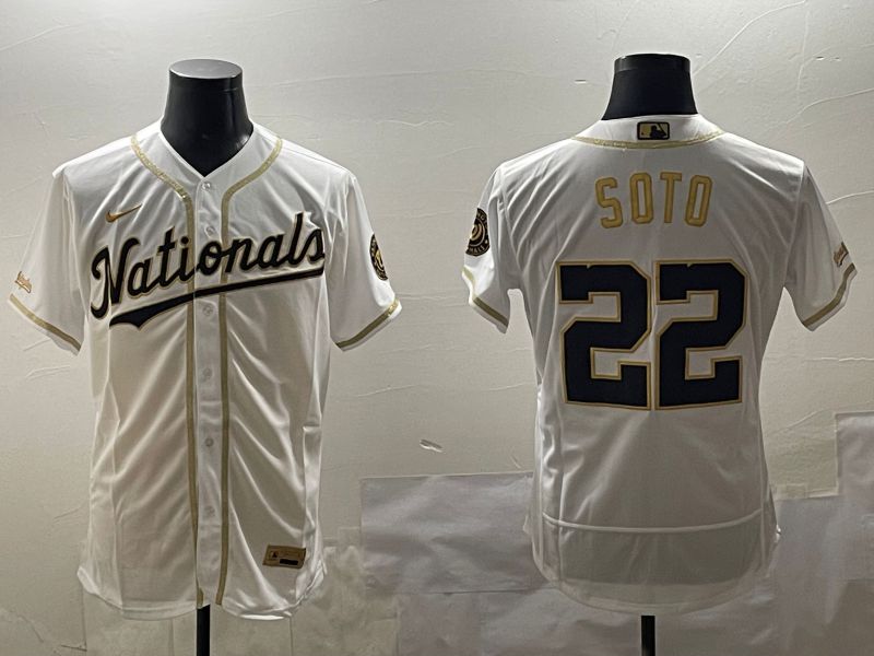 Men Washington Nationals #22 Soto White Gold Elite 2025 Nike MLB Jersey style 1->washington nationals->MLB Jersey